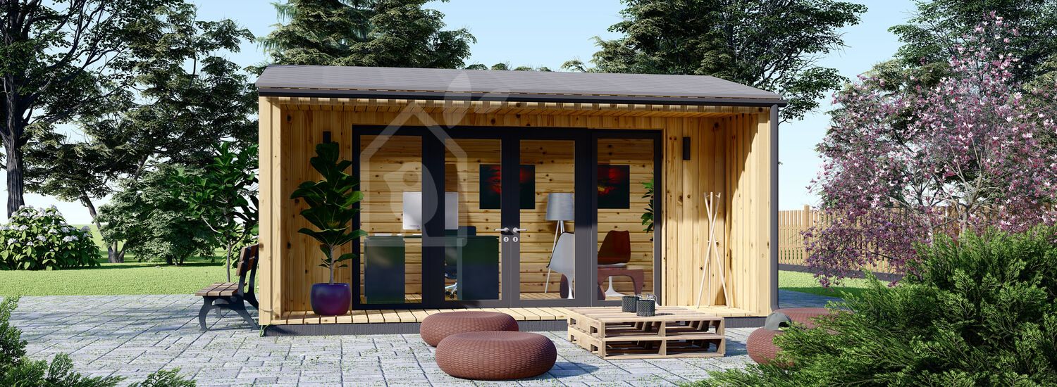 Ufficio in legno da giardino TINA (34 mm + rivestimento), 5.5x5 m, 22 m² visualization 1