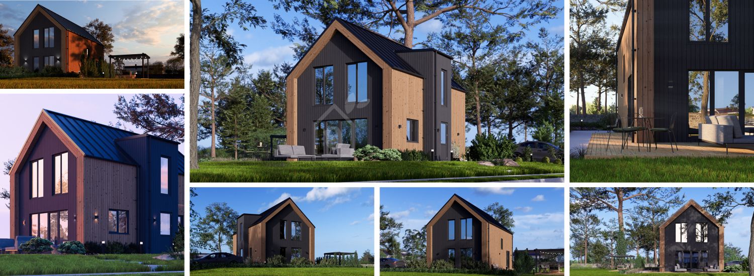 Casa prefabbricata abitabile ASTRID PV S (44 mm + rivestimento), 99 m² visualization 1