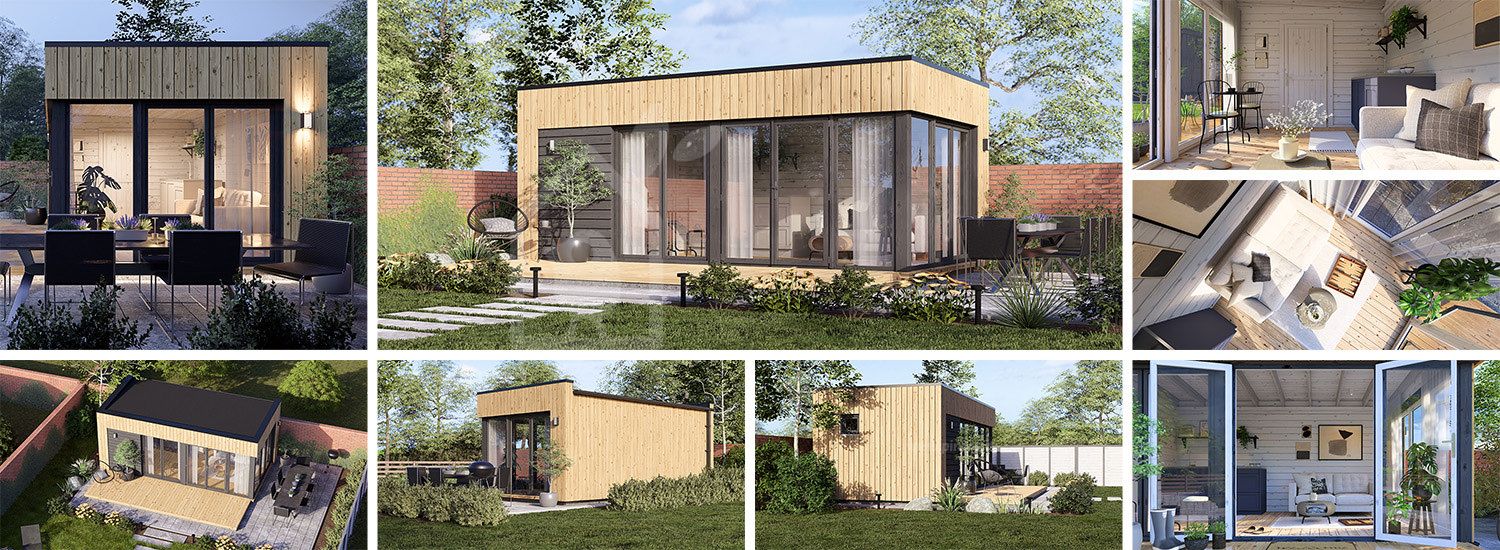 Casetta in legno da giardino INES (Coibentata, 34 mm + rivestimento), 6x3 m, 18 m² visualization 1