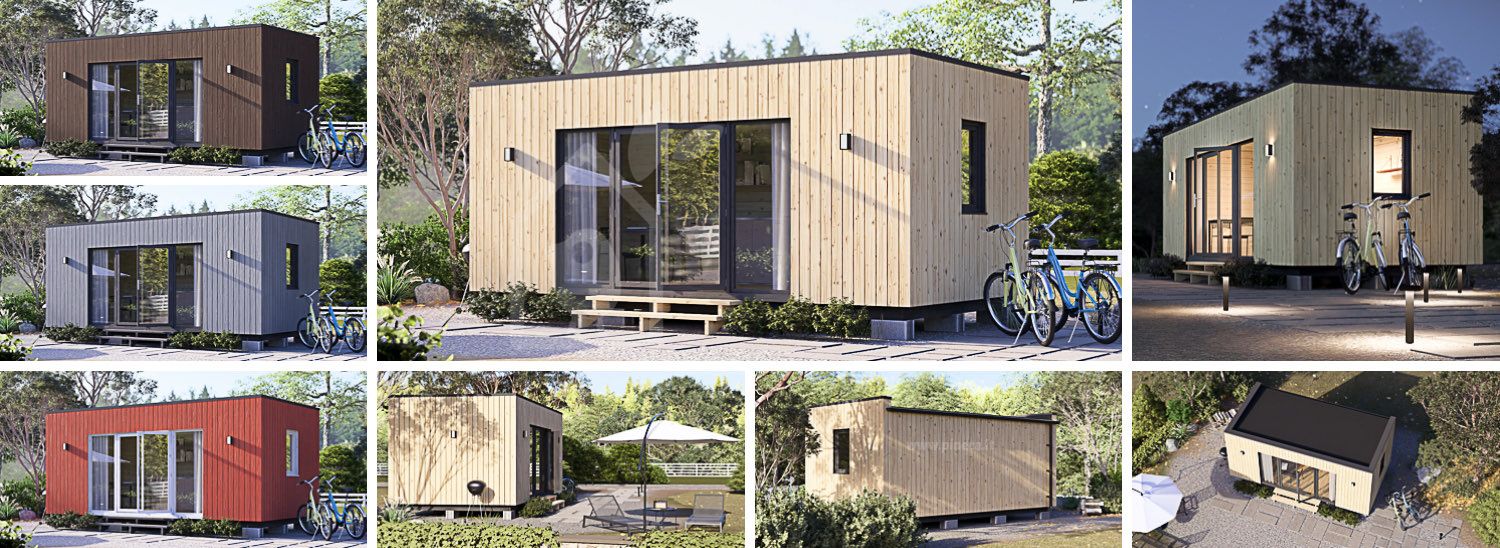 Casa mobile PREMIUM M (34 mm + rivestimento), 6x3 m, 15 m² visualization 1