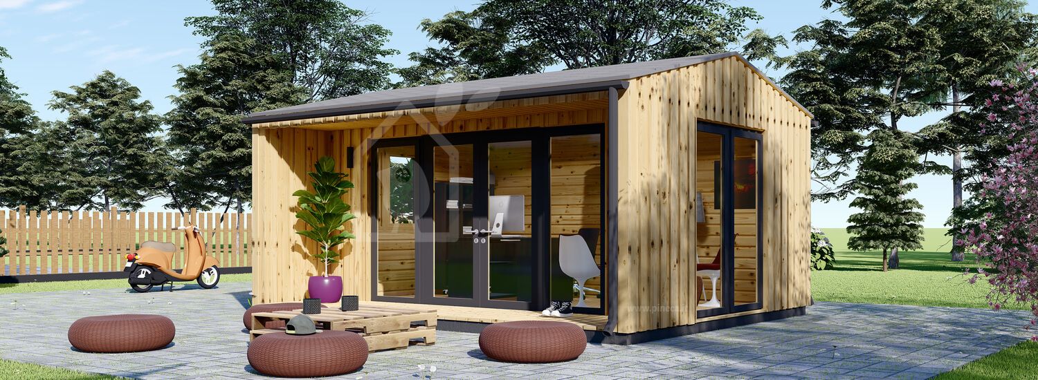 Ufficio in legno da giardino TINA (44 mm + rivestimento), 5x4 m, 15 m² visualization 1