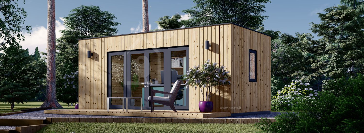 Ufficio in legno da giardino PREMIUM (Coibentata PLUS, 34 mm + rivestimento), 6x3 m, 18 m² visualization 1
