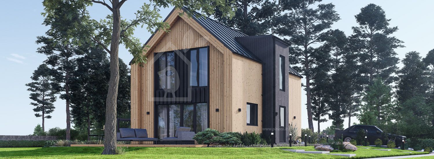 Casa in legno abitabile ASTRID RV (Coibentata PLUS, 44 mm + rivestimento), 92 m² visualization 1