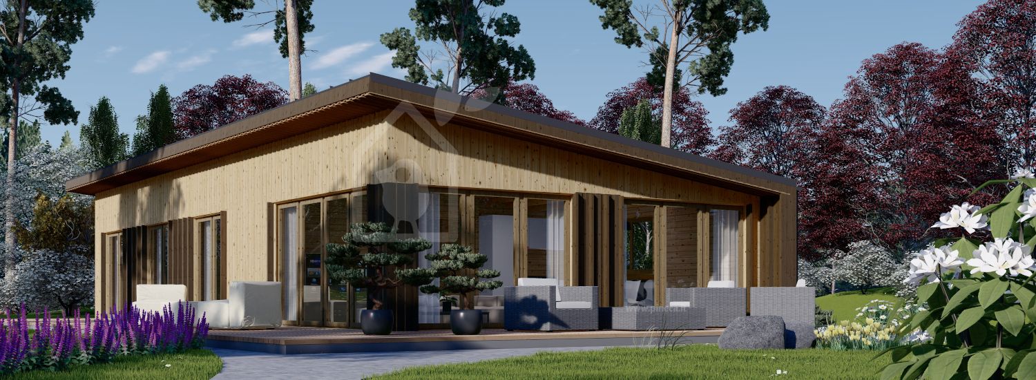 Casa in legno abitabile ZOE (Coibentata PLUS, 44 mm + rivestimento), 96 m² visualization 1