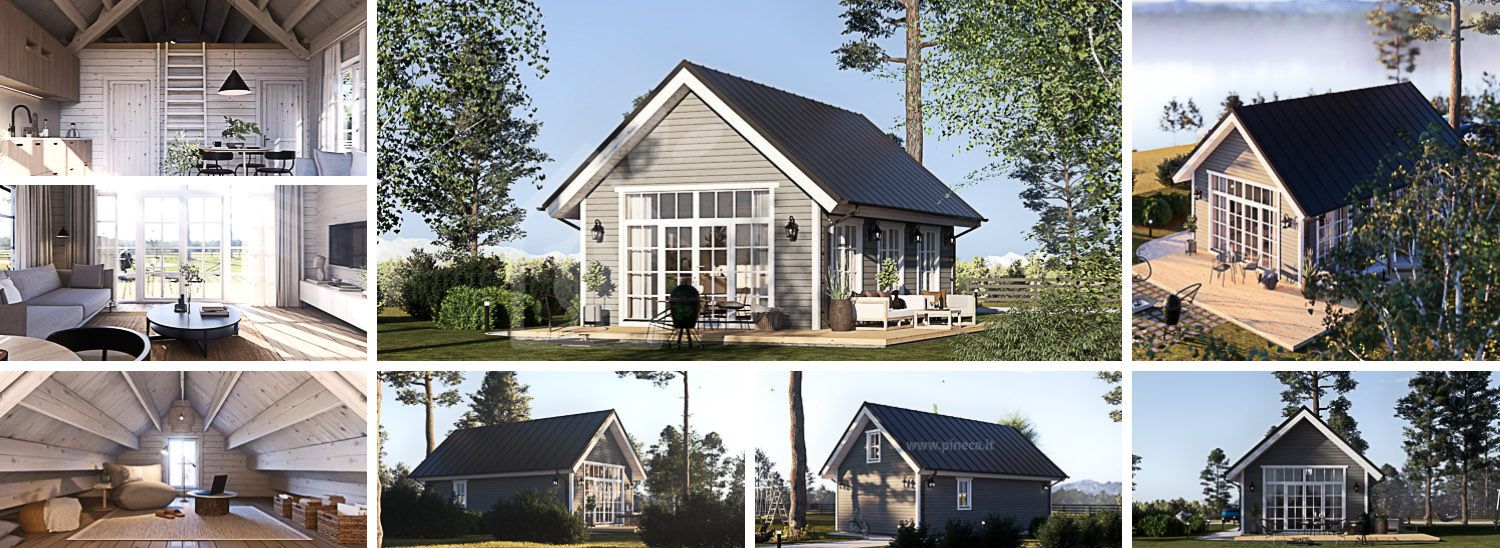 Casa in legno abitabile ARIELLE RV (Coibentata PLUS, 44 mm + rivestimento), 44 m² visualization 1