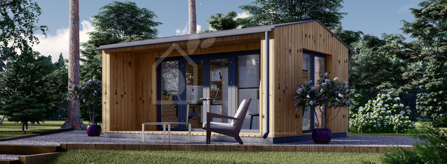 Ufficio in legno da giardino TINA (44 mm + rivestimento), 5x4 m, 15 m² visualization 1