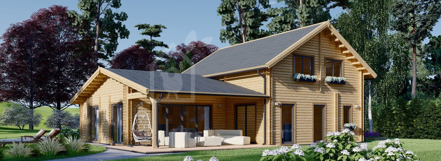 Casa in legno abitabile DARLA (Coibentata PLUS, 44+44 mm), 180 m² visualization 1
