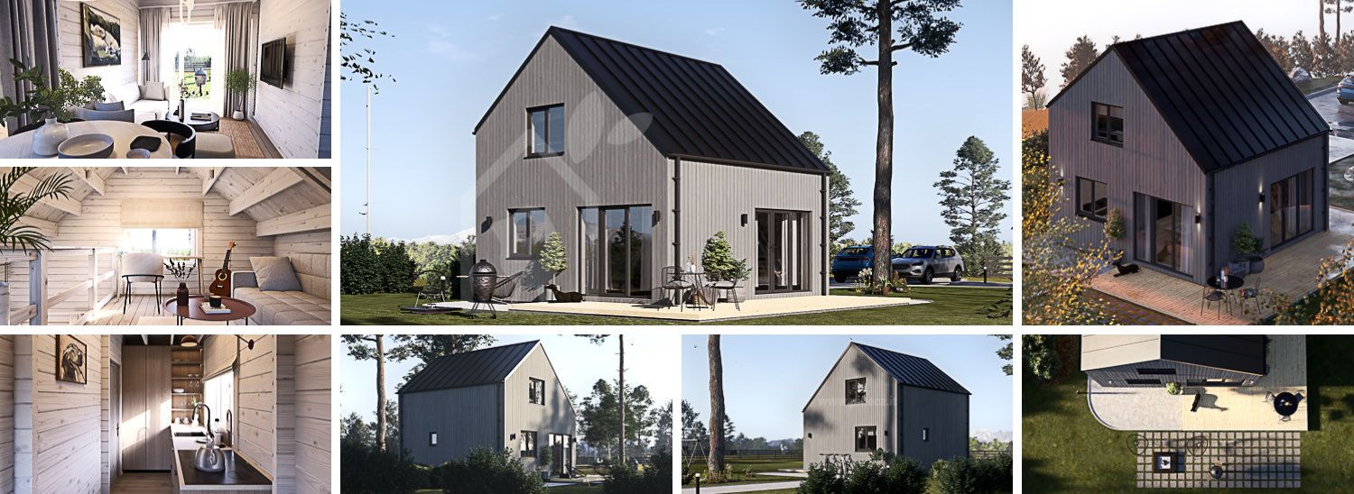 Casa in legno abitabile SELIA RV (Coibentata PLUS, 44 mm + rivestimento), 44 m² visualization 1