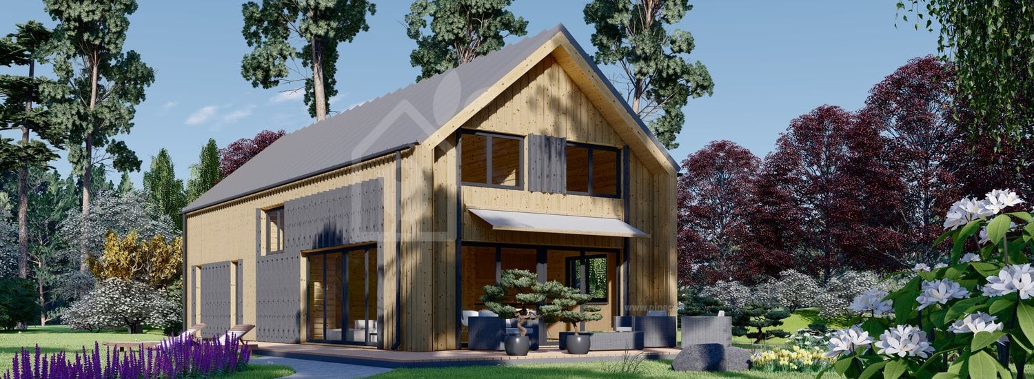 Casa in legno INGRID (Coibentata, 44 mm + rivestimento), 170 m² visualization 1