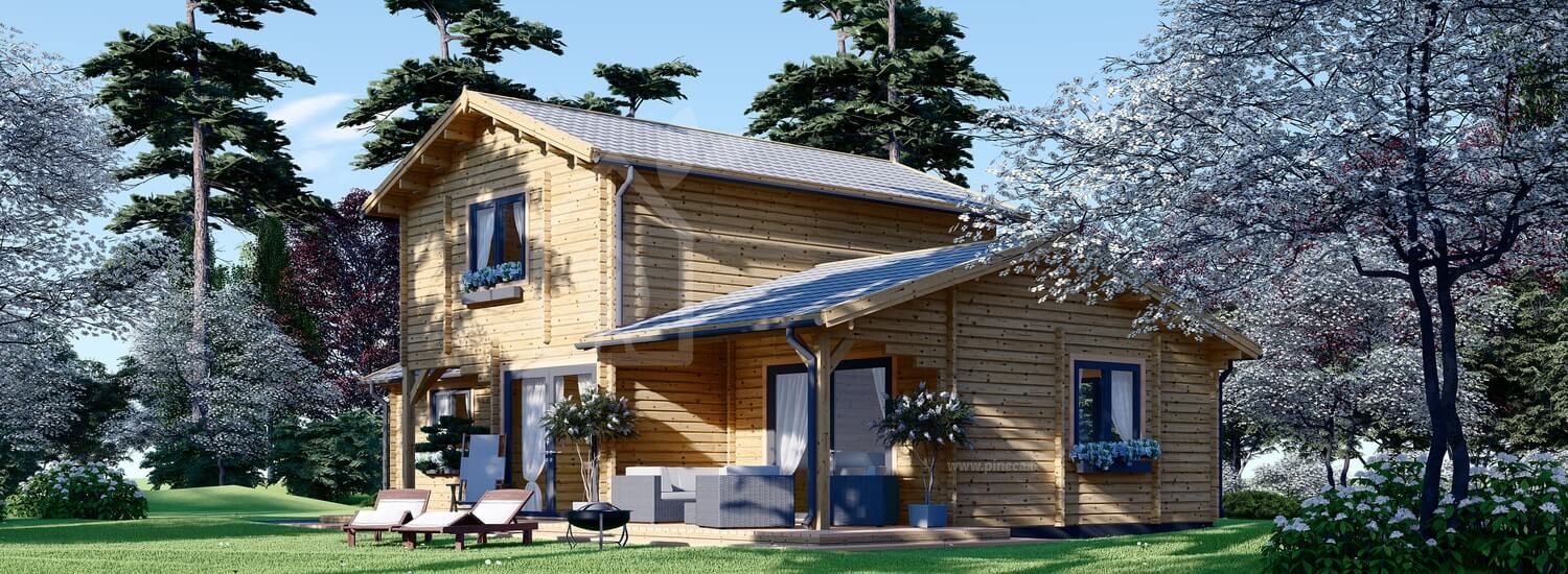 Casa in legno HOLLAND PLUS (66 mm), 120 mq + 13 mq di porticato visualization 1
