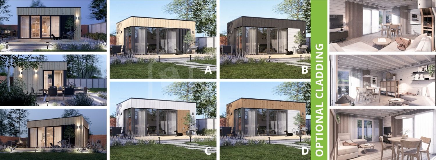 Ufficio in legno da giardino PREMIUM (34 mm + rivestimento), 5x4 m, 18 m² visualization 1