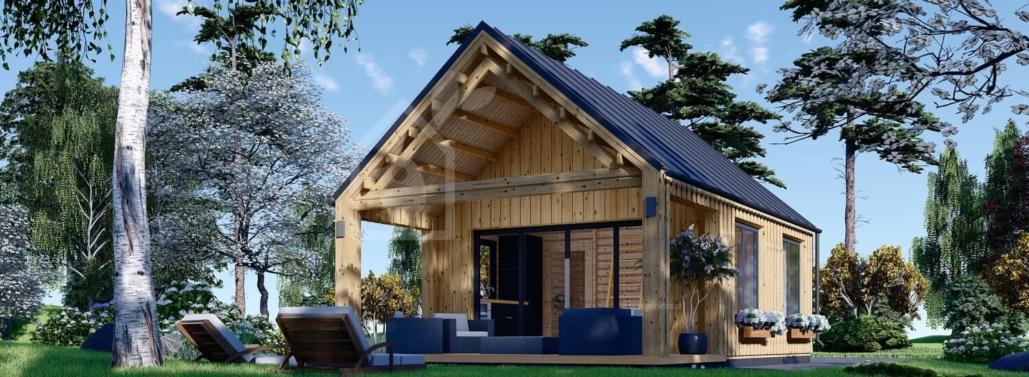 Casa in legno AGATA (44 mm + rivestimento), 39 m² visualization 1