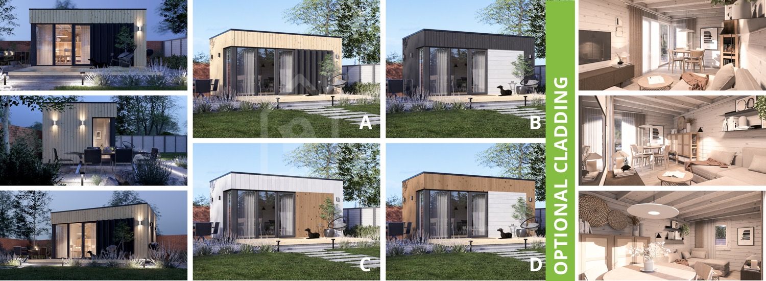 Ufficio in legno da giardino PREMIUM (34 mm + rivestimento), 5x3 m, 13 m² visualization 1