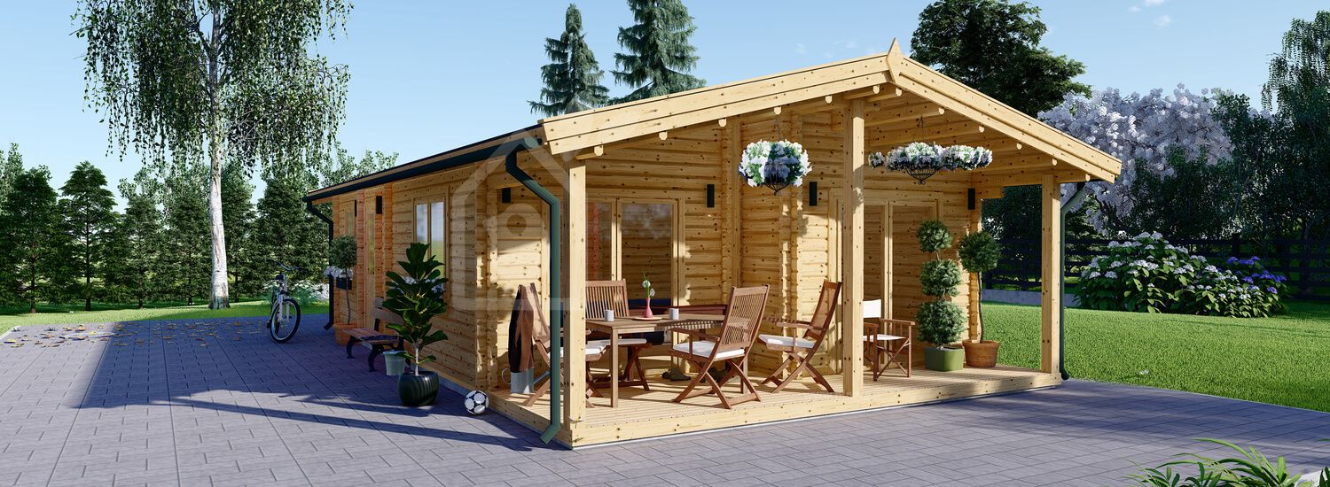 Casa in legno abitabile MEGAN (Coibentata PLUS, 44+44 mm), 6x10 m, 60 m² visualization 1