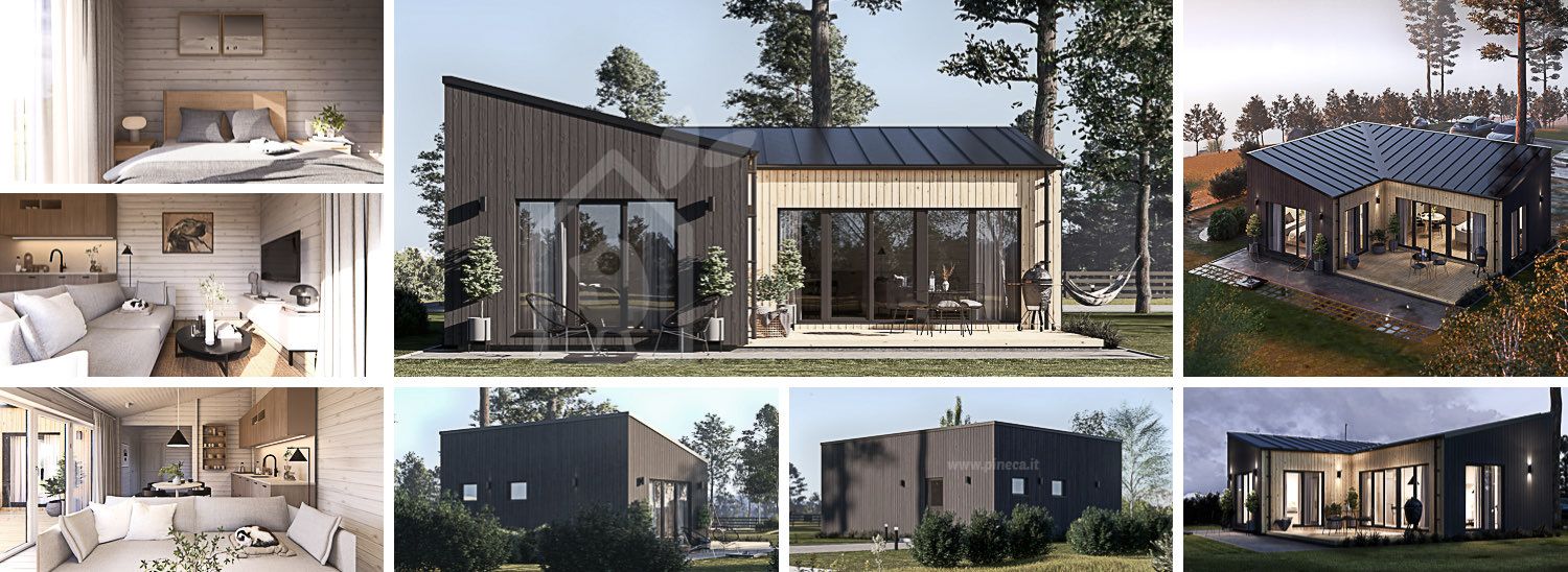 Casa in legno abitabile GINNY RV (Coibentata PLUS, 44 mm + rivestimento), 49 m² visualization 1