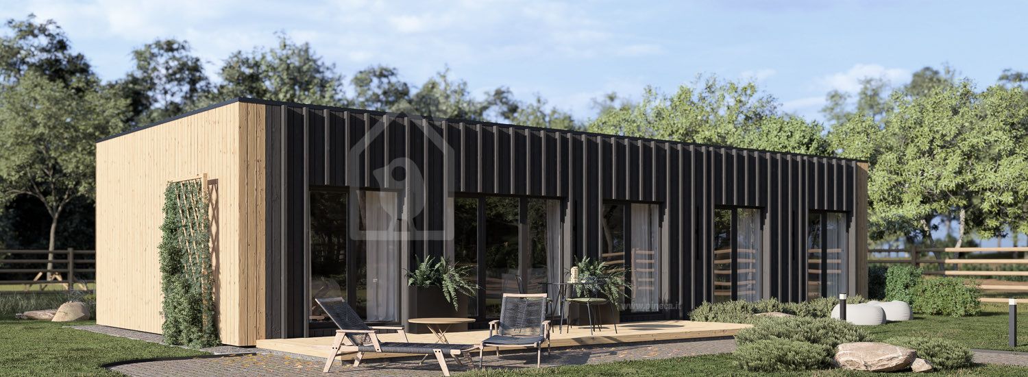 Casa in legno abitabile BELLA 3 RV (Coibentata PLUS, 44 mm + rivestimento), 75 m² visualization 1