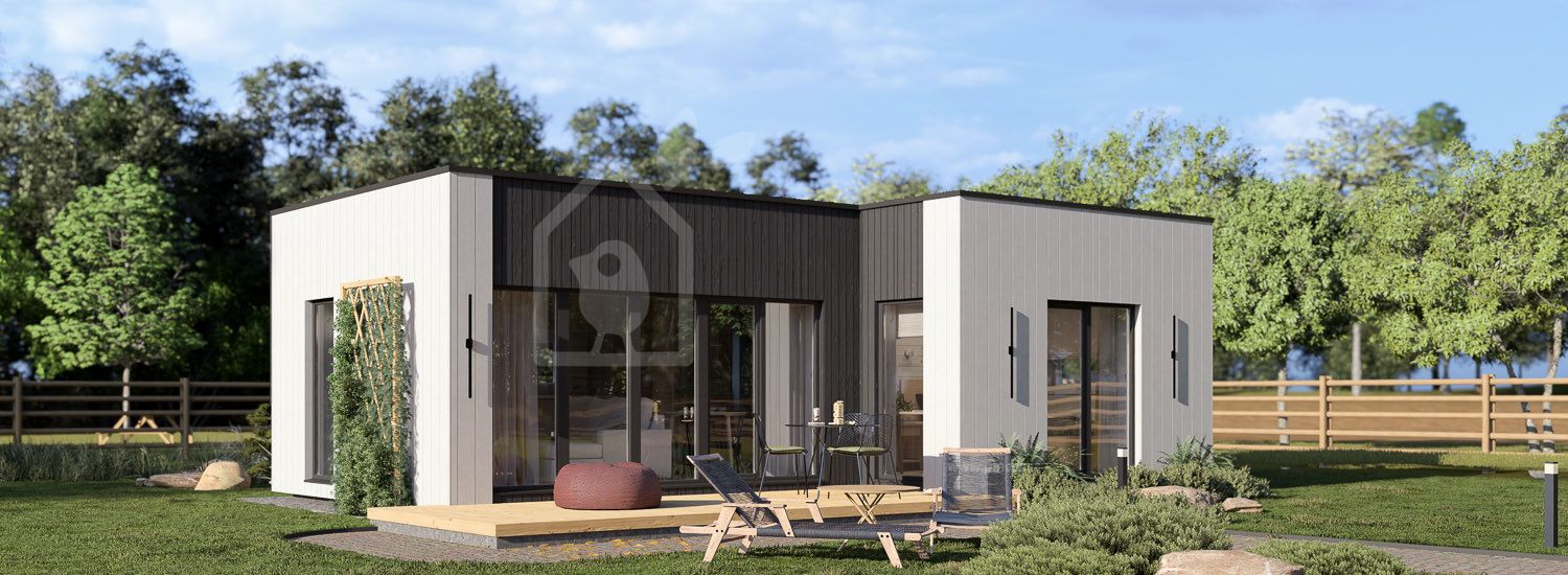Casa prefabbricata abitabile LUCIA 1 PV (Coibentata PLUS, 44 mm + rivestimento), 57 m² visualization 1