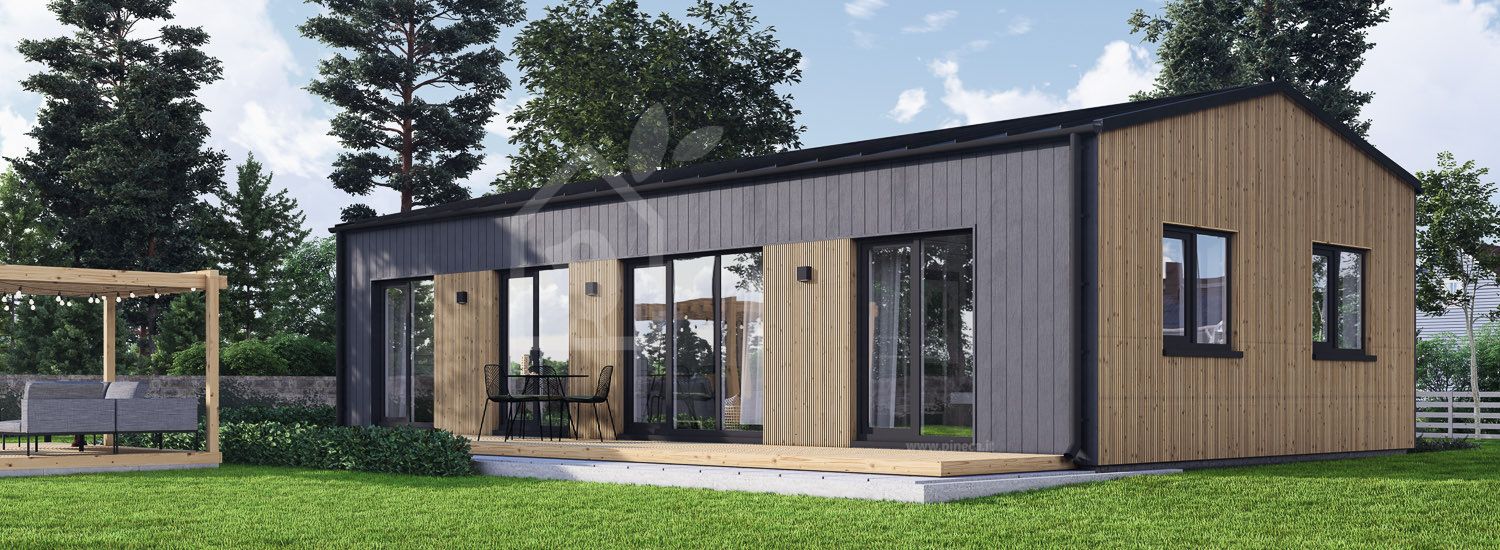 Casa prefabbricata abitabile NICOLE PV (Coibentata PLUS, 44 mm + rivestimento), 67 m² visualization 1