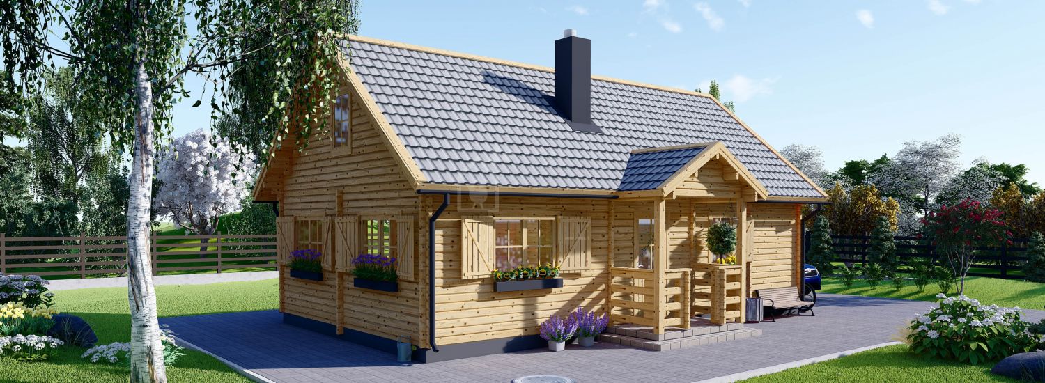 Casa in legno EMMA (44+44 mm), 70 m² visualization 1