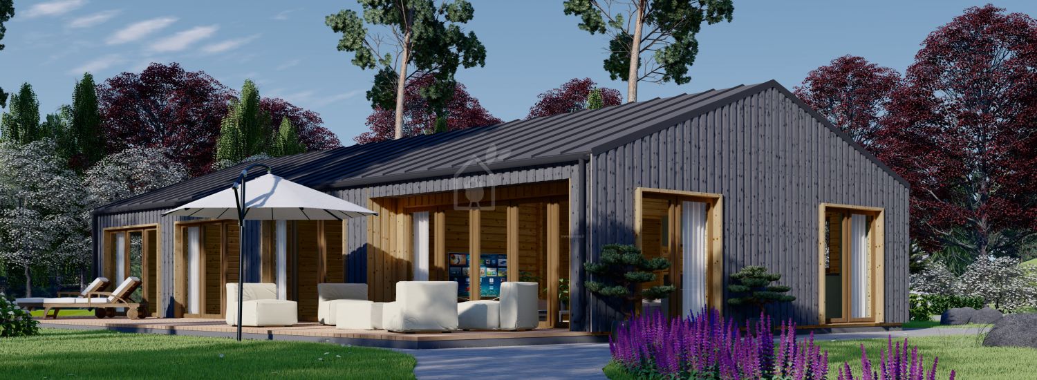 Casa in legno abitabile ELIZA (Coibentata PLUS, 44 mm + rivestimento), 130 m² visualization 1