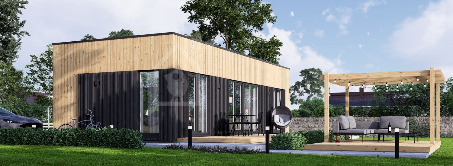 Casa in legno abitabile PREMIUM RV (Coibentata PLUS, 44 mm + rivestimento), 42 m² visualization 1
