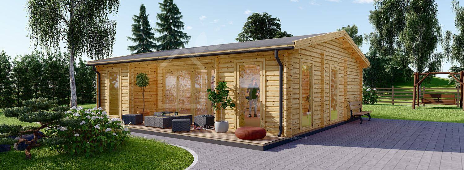 Casa in legno MILA (Coibentata PLUS, 44+44 mm), 56 m² visualization 1