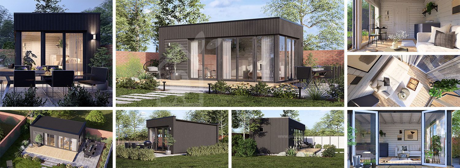 Casetta in legno da giardino INES (Coibentata, 34 mm + rivestimento), 6x3 m, 18 m² visualization 1