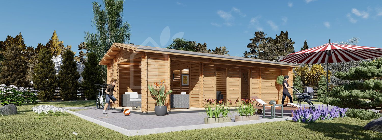 Casa in legno ANNA (44 mm), 20 m² + 16 m² di porticato visualization 1