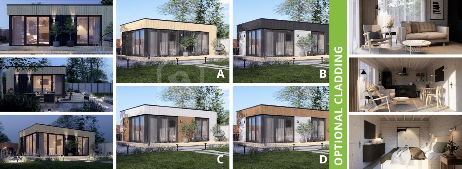 Ufficio in legno da giardino PREMIUM (34 mm + rivestimento), 6.5x4.5 m, 26 m² visualization 1