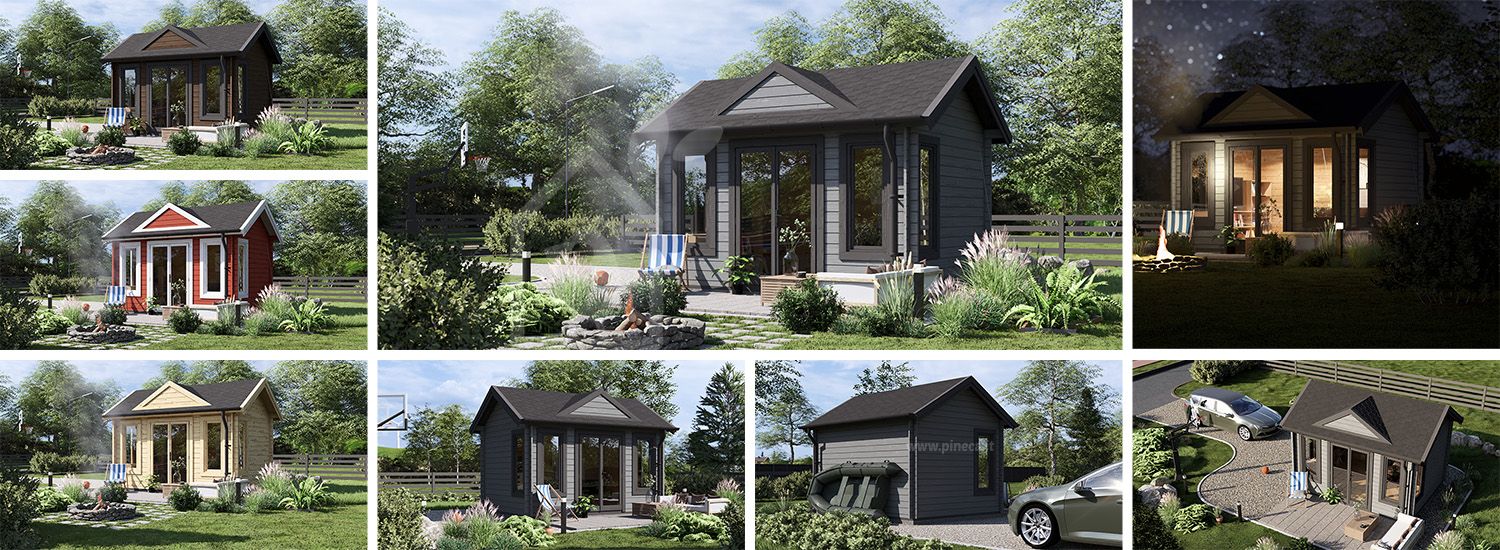 Casetta in legno da giardino CLOCKHOUSE (34 mm), 4x3 m, 12 m² visualization 1
