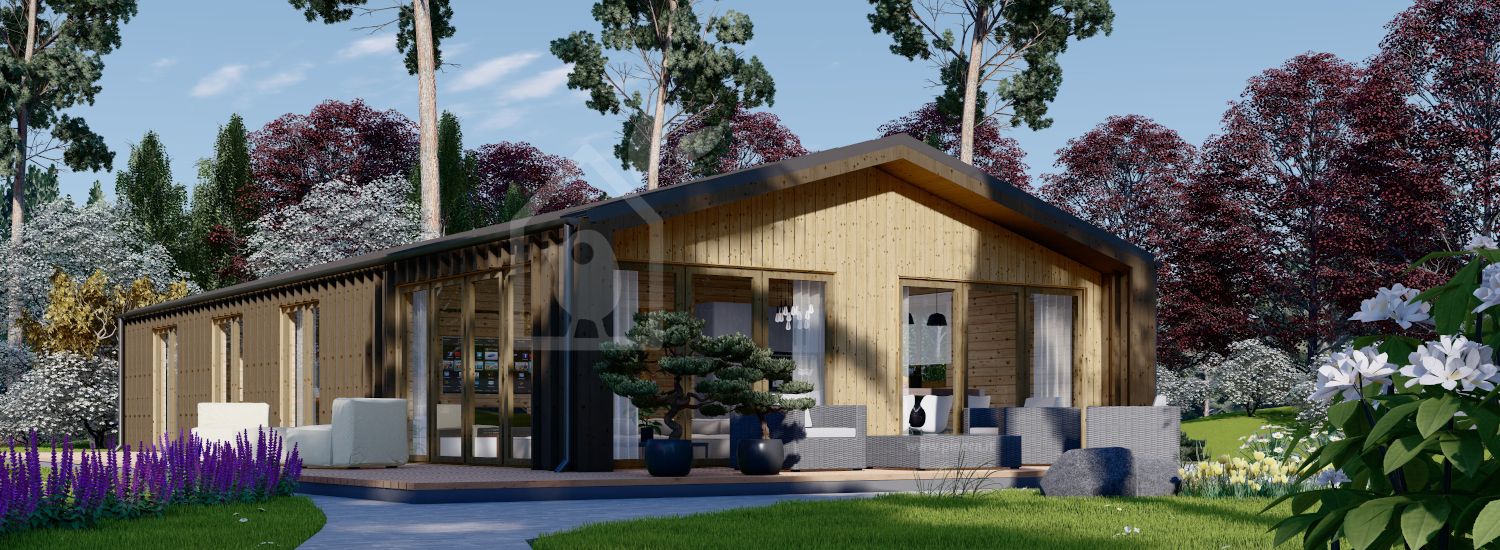 Casa in legno abitabile ROBERTA (Coibentata PLUS, 44 mm + rivestimento), 96 m² visualization 1