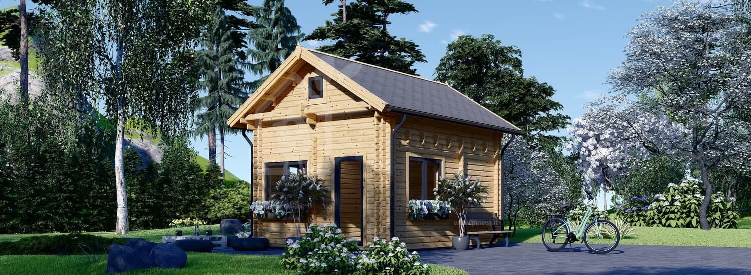 Casa in legno abitabile con mezzanine AVIGNON S (Coibentata PLUS, 44+44 mm), 20 m² + 16 m² visualization 1