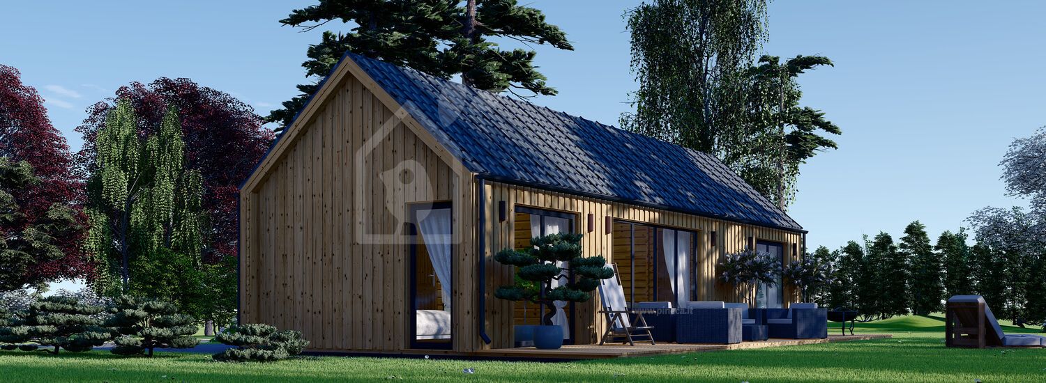 Casa in legno abitabile ADALINE (Coibentata, 44 mm + rivestimento), 50 m² visualization 1