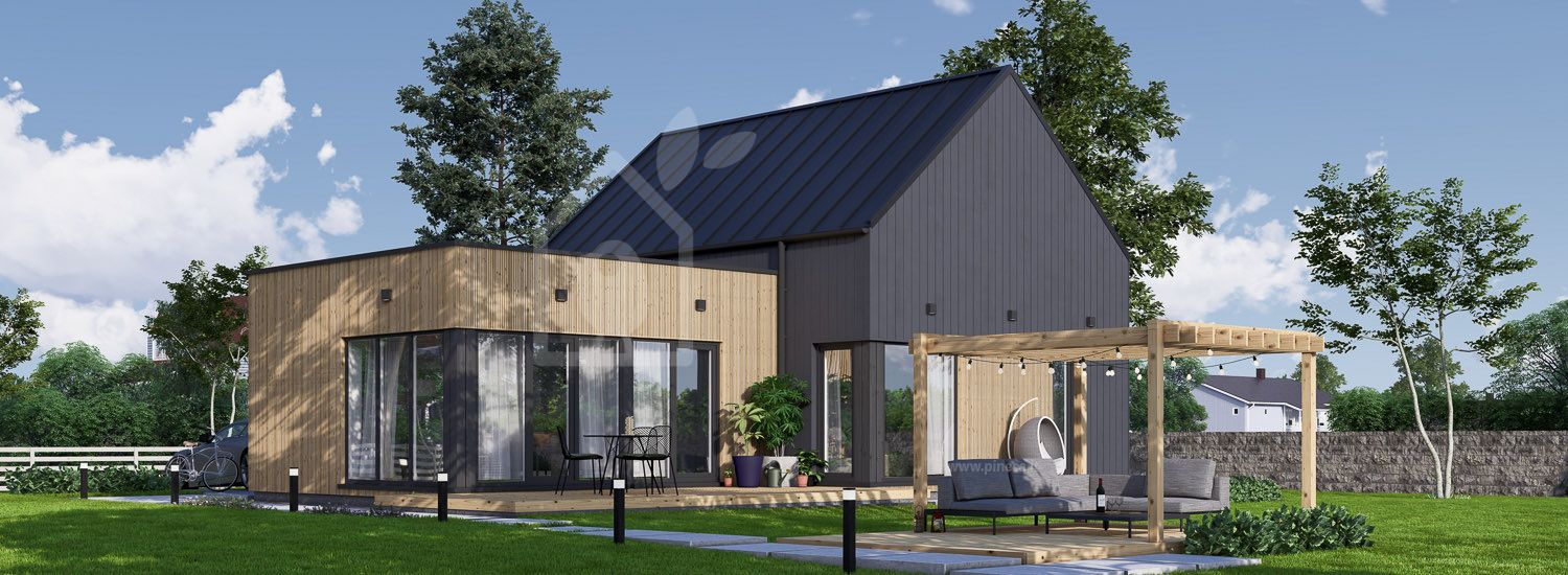 Casa prefabbricata abitabile MIRABEL PV (Coibentata PLUS, 44 mm + rivestimento), 70 m² visualization 1