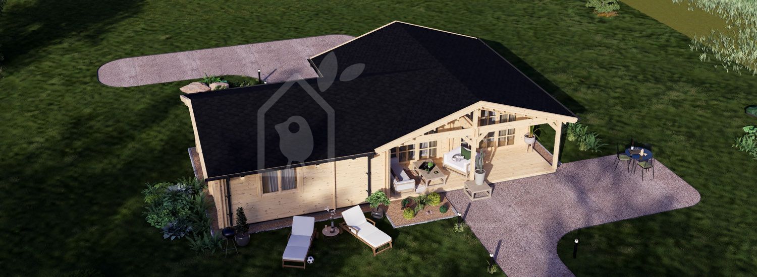 Casa in legno abitabile ADELE S (Coibentata, 44+44 mm), 60 m² visualization 1