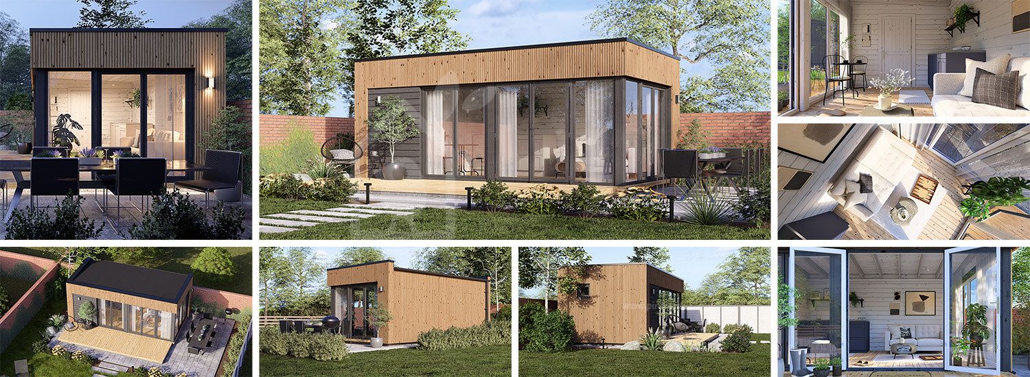Casetta in legno da giardino INES (34 mm + rivestimento), 6x3 m, 18 m² visualization 1