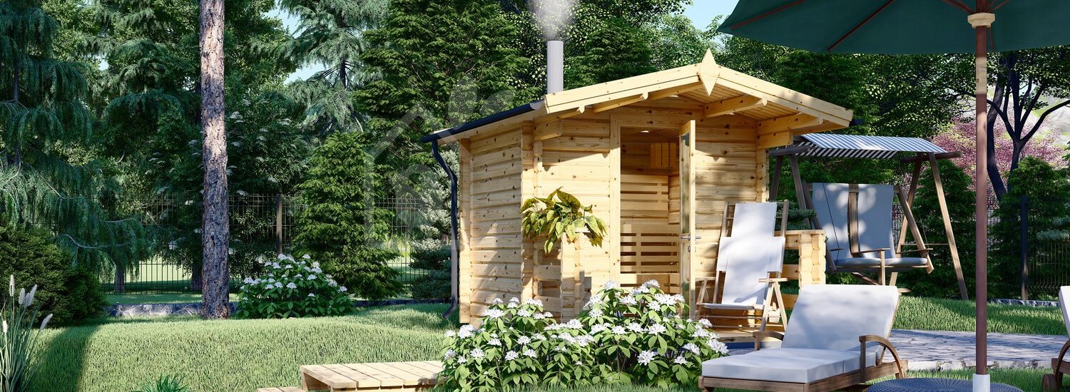 Sauna da esterno ELDA (44 mm), 2,5x2,9 m, 7 m² visualization 1