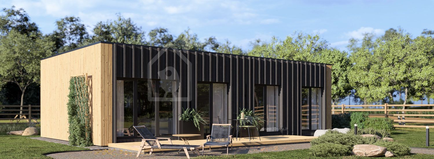 Casa in legno abitabile BELLA 2 RV (Coibentata PLUS, 44 mm + rivestimento), 60 m² visualization 1