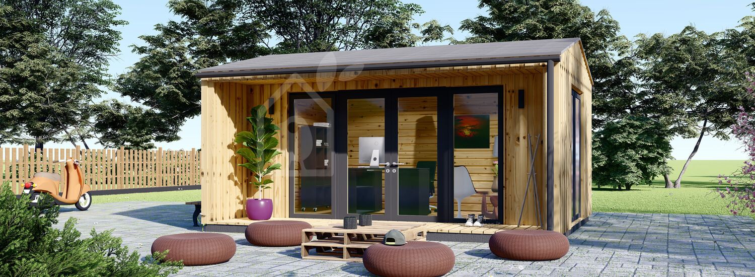Ufficio in legno da giardino TINA (44 mm + rivestimento), 5.5x4 m, 16.5 m² visualization 1