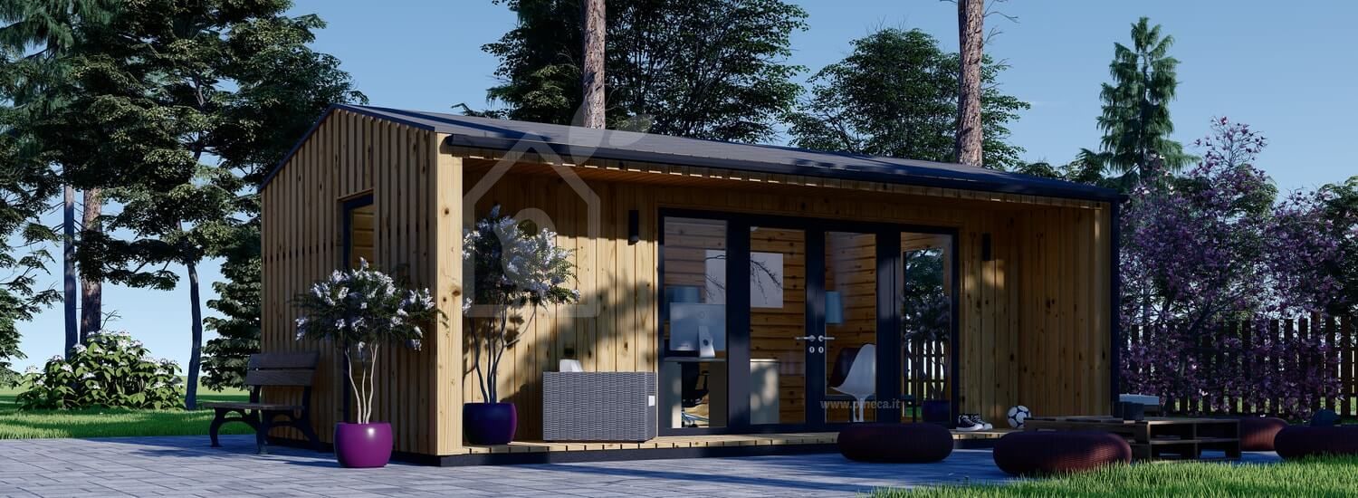 Ufficio in legno da giardino TINA (Coibentato, 44 mm + rivestimento), 7x4 m, 20 m² visualization 1