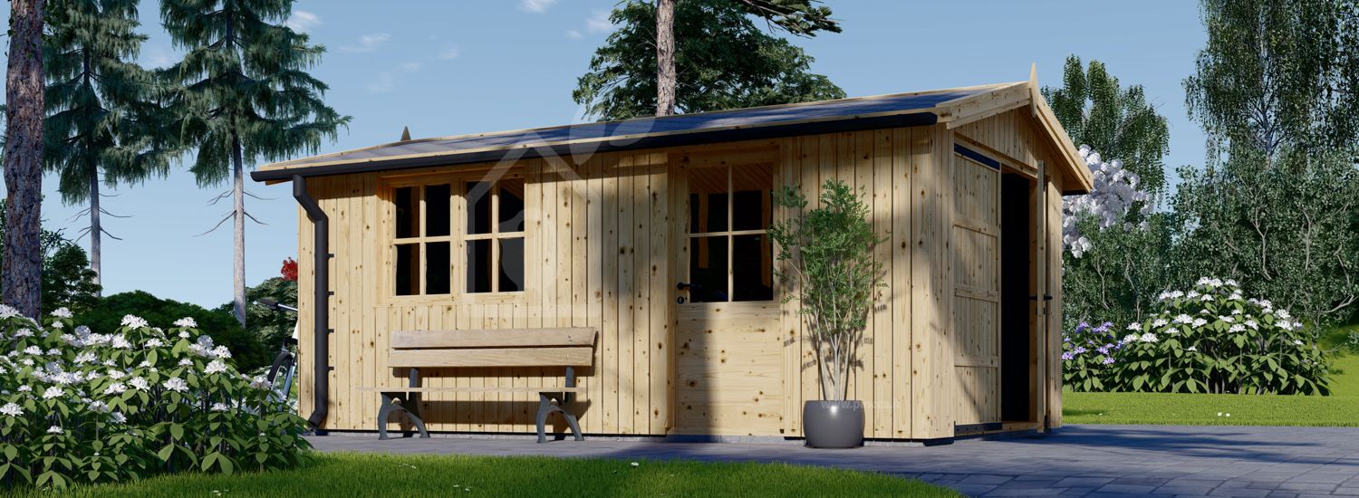 Garage in legno LORA (struttura in legno), 3.2x5.2 m, 16.6 m² visualization 1