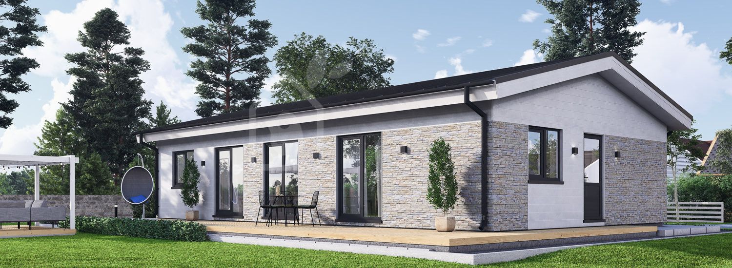 Casa prefabbricata abitabile JULIA PV (Coibentata PLUS, 44 mm + rivestimento), 95 m² visualization 1