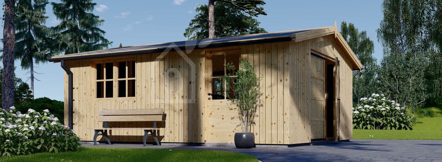 Garage in legno LORA (struttura in legno), 5x6 m , 30 m² visualization 1