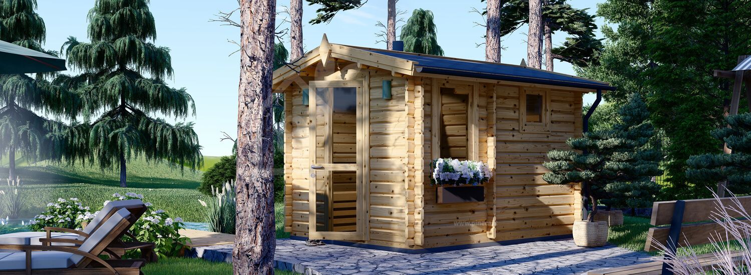 Sauna da esterno ELDA (44 mm), 2,5x3,2 m, 8 m² visualization 1